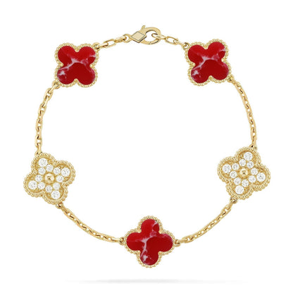 [Spark]CLOVER 5 MOTIF RED PATTERN BRACELET COLLECTION