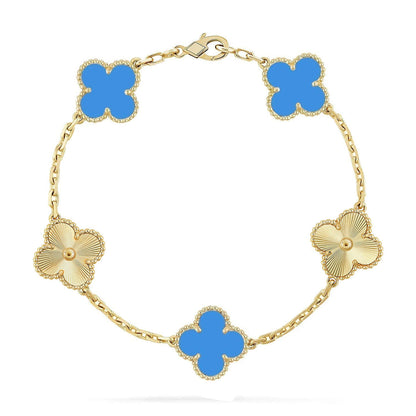 [Spark] CLOVER 5 MOTIF BLUE AGATE BRACELET COLLECTION