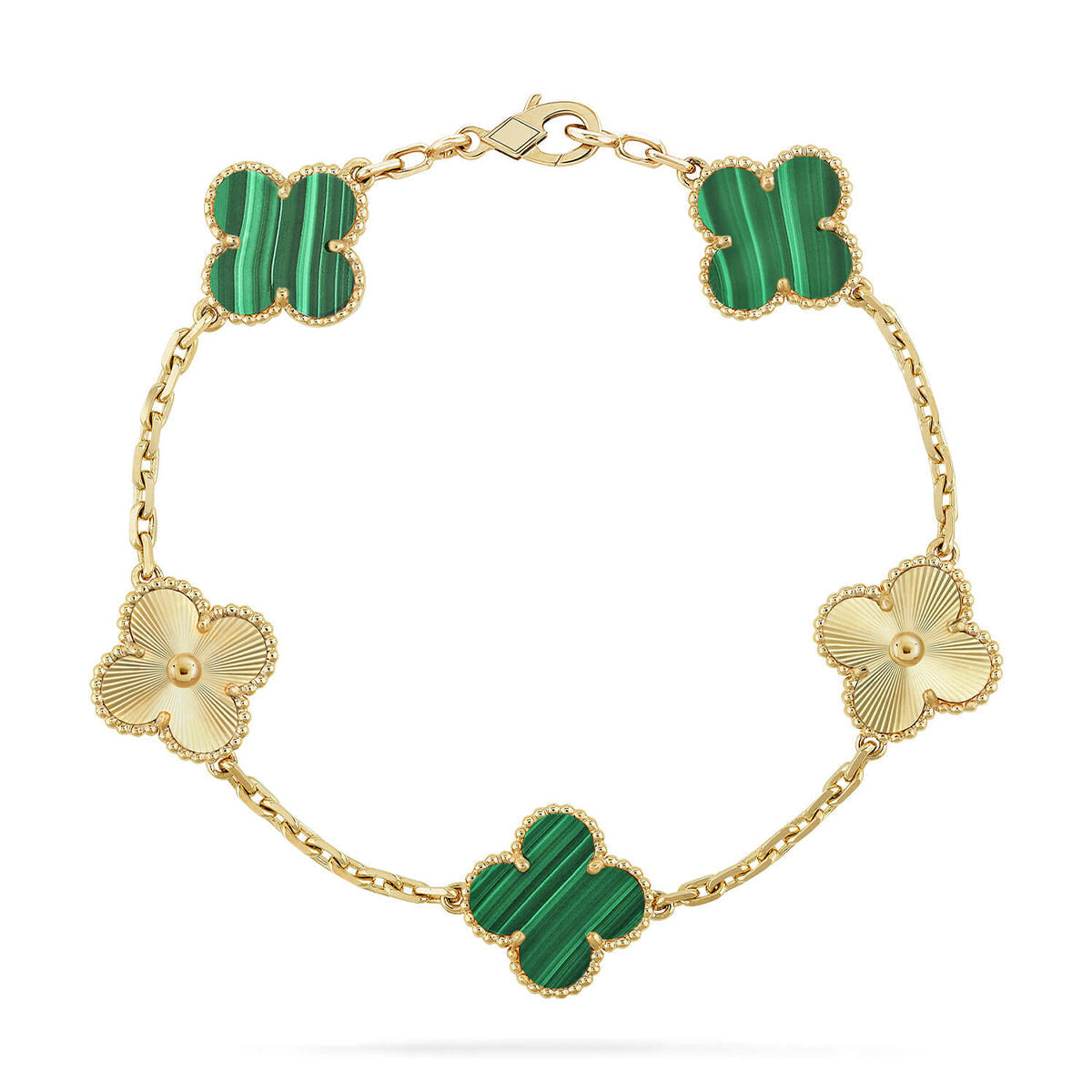[Spark] CLOVER 5 MOTIF MALACHITE BRACELET COLLECTION