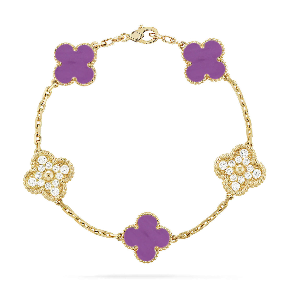 [Spark] CLOVER 5 MOTIF VIOLET BRACELET COLLECTION
