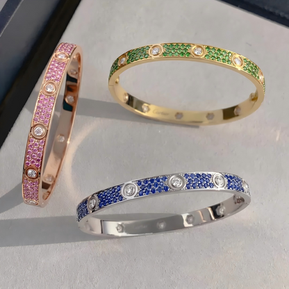 [Spark]2026 PAVE GEMSTONE LOVE BRACELET 6.1MM 10 DIAMONDS