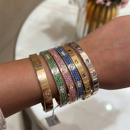 [Spark]2026 PAVE GEMSTONE LOVE BRACELET 6.1MM 10 DIAMONDS