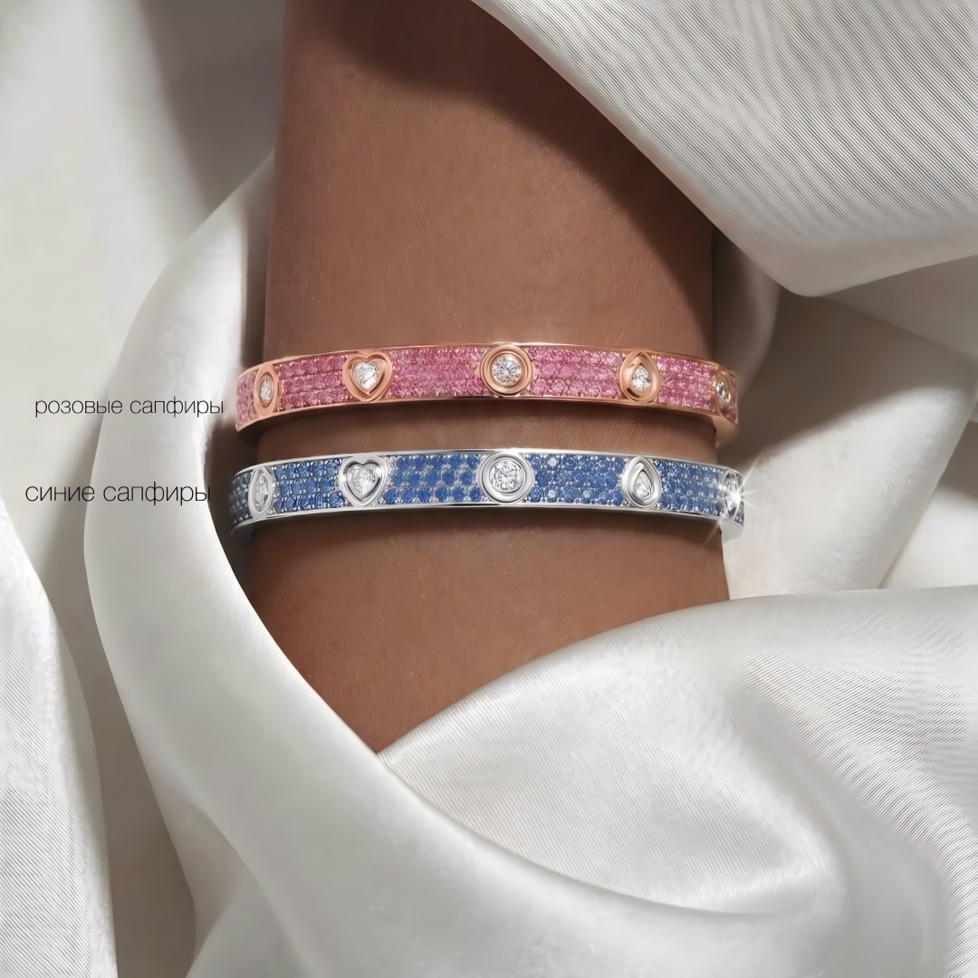 [Spark]2026 PAVE GEMSTONE LOVE BRACELET 6.1MM 10 DIAMONDS
