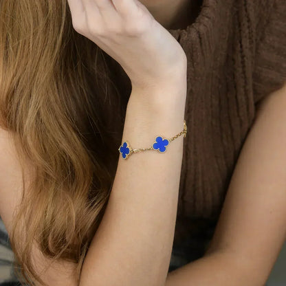 [Spark] CLOVER 5 MOTIF BLUE AGATE BRACELET COLLECTION