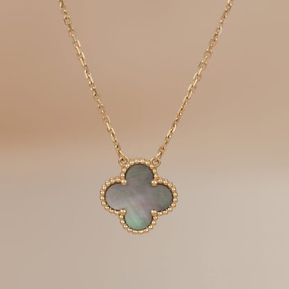 [Spark]CLOVER 15MM  GRAY MOTHER OF PEARL NECKLACE