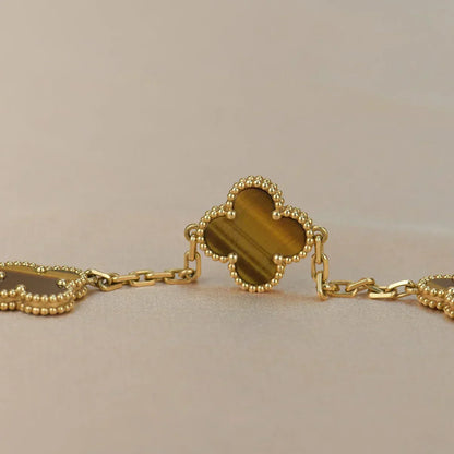 [Spark] CLOVER 5 MOTIFS TIGER EYE BRACELET COLLECTION