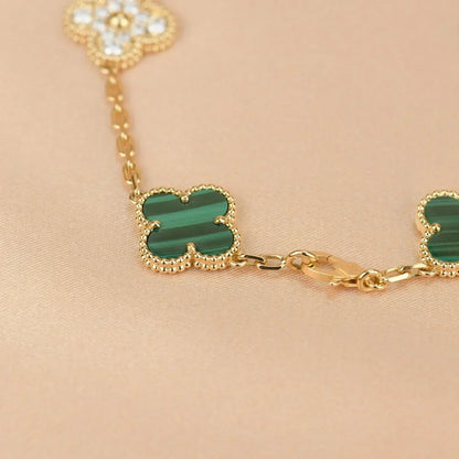 [Spark] CLOVER 5 MOTIF MALACHITE BRACELET COLLECTION