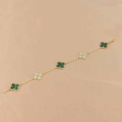 [Spark] CLOVER 5 MOTIF MALACHITE BRACELET COLLECTION
