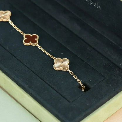 [Spark] CLOVER 5 MOTIF RED CORNELIAN BRACELET COLLECTION