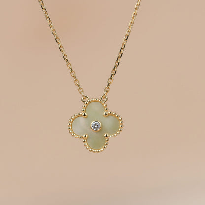 [Spark]CLOVER 15MM DIAMOND GOLD MOTHER OF PEARL NECKLACE