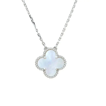 [Spark]CLOVER  15MM WHITE MOTHER-OF-PEARL SILVER