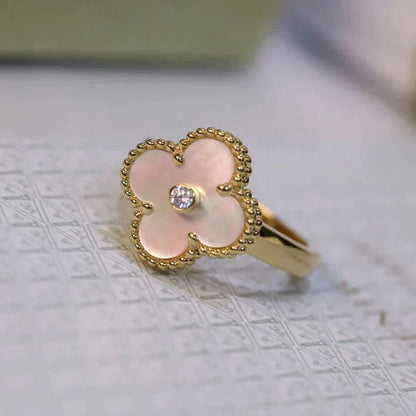 [Spark]CLOVER PINK MOP RING GOLD DIAMOND