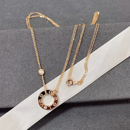[Spark]LOVE NECKLACE 16MM 2 DIAMONDS