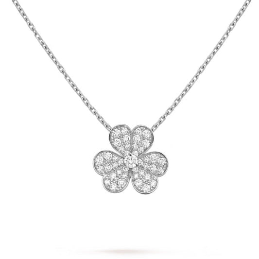 [Spark]CLOVER DIAMOND NECKLACE SILVER