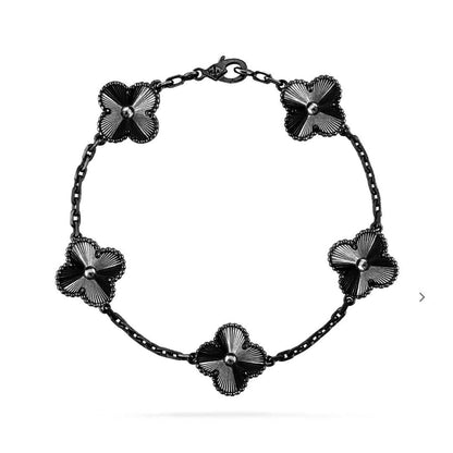 [Spark]CLOVER 5 MOTIF BLACK BRACELET