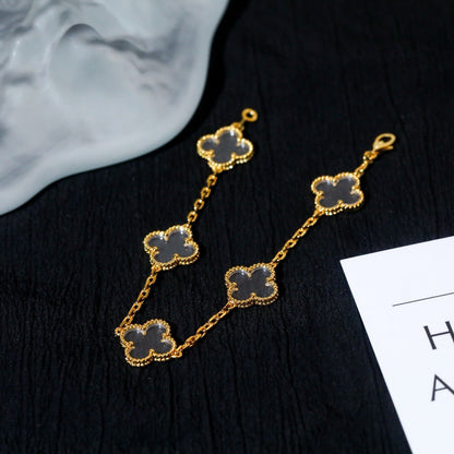 [Spark]CLOVER 5 MOTIF ROCK CRYSTAL BRACELET
