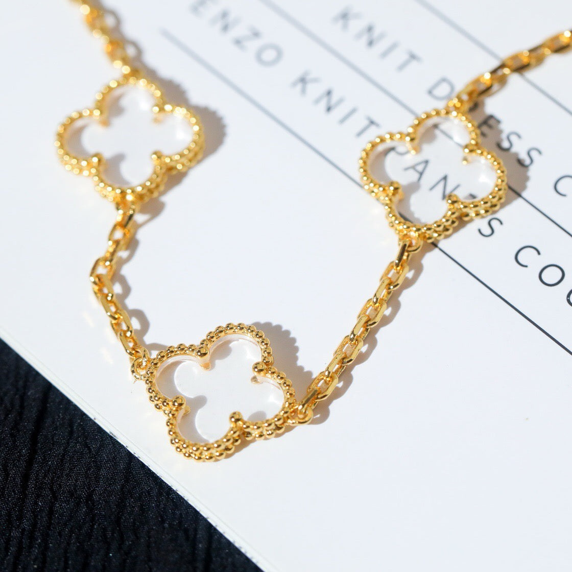 [Spark]CLOVER 5 MOTIF ROCK CRYSTAL BRACELET