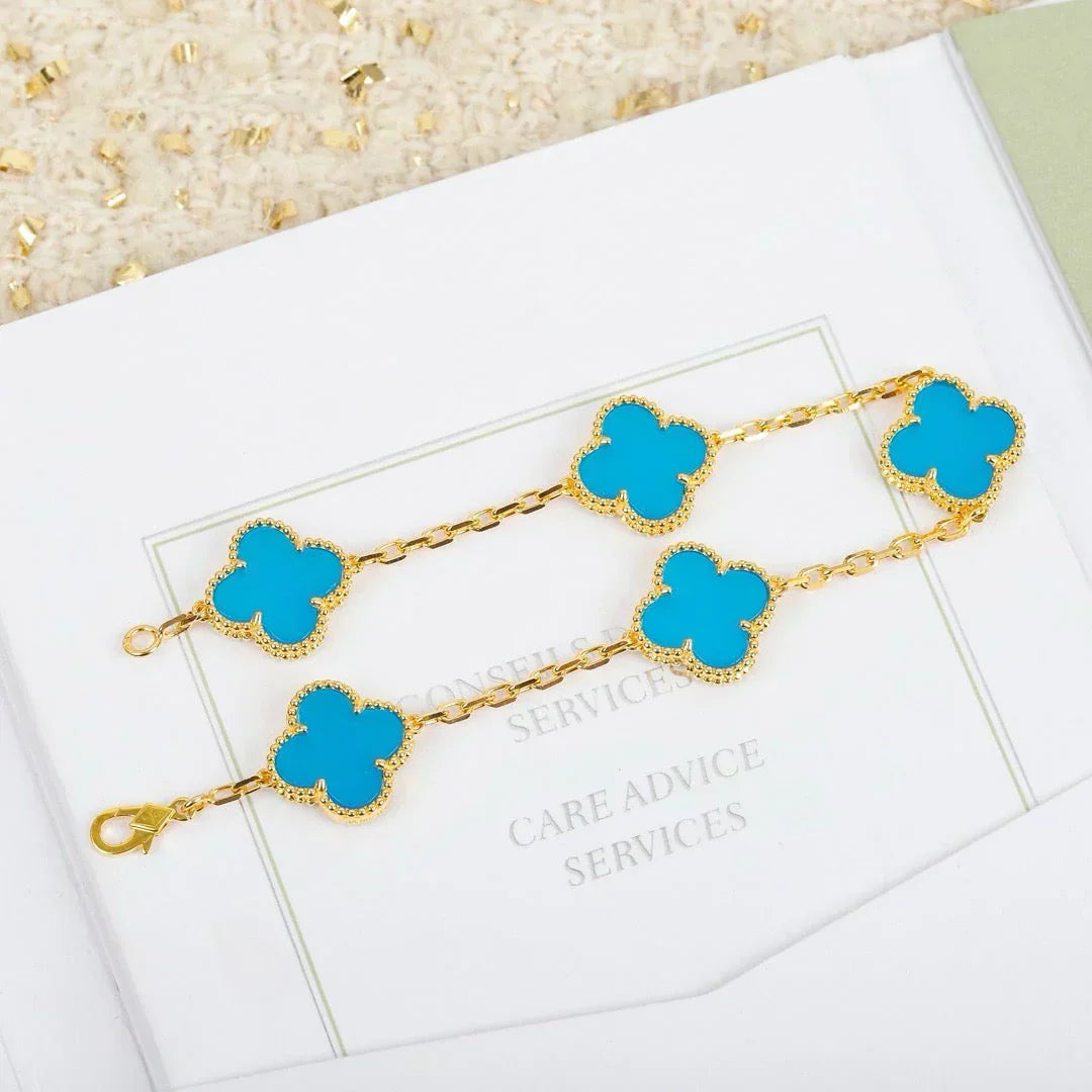 [Spark] CLOVER 5 MOTIF TURQUOISE BRACELET COLLECTION