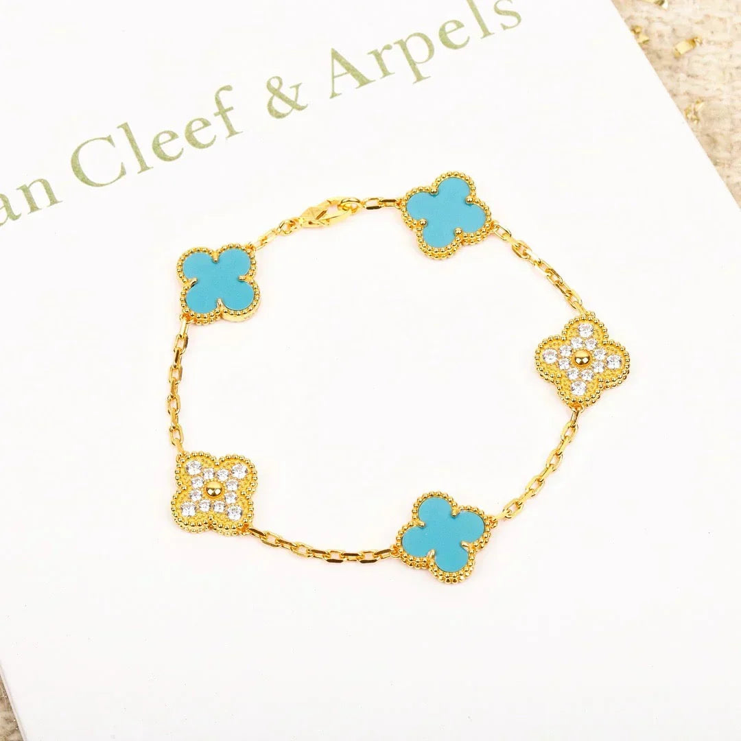 [Spark] CLOVER 5 MOTIF TURQUOISE BRACELET COLLECTION