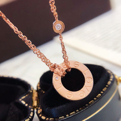 [Spark]LOVE NECKLACE 16MM 2 DIAMONDS