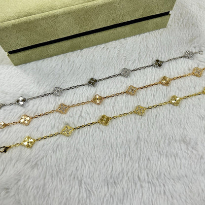 [Spark]CLOVER 6 MOTIF DIAMOND LASER BRACELET-w