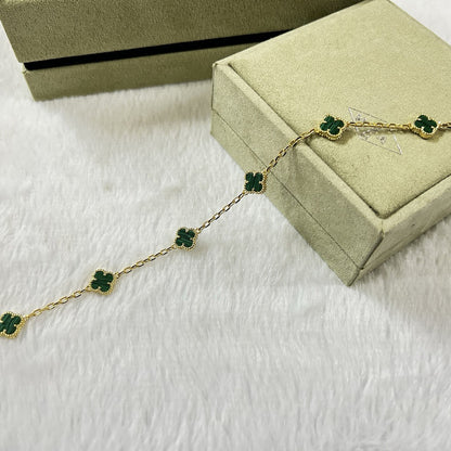 [Spark]CLOVER 6 MOTIF MALACHITE BRACELET-w