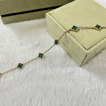 [Spark]CLOVER 6 MOTIF MALACHITE BRACELET-w