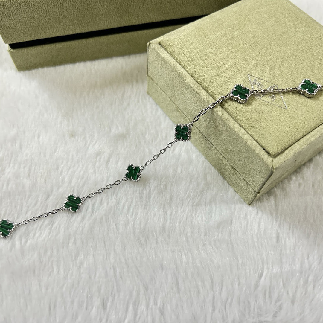[Spark]CLOVER 6 MOTIF MALACHITE BRACELET-w