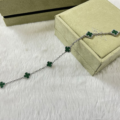 [Spark]CLOVER 6 MOTIF MALACHITE BRACELET-w