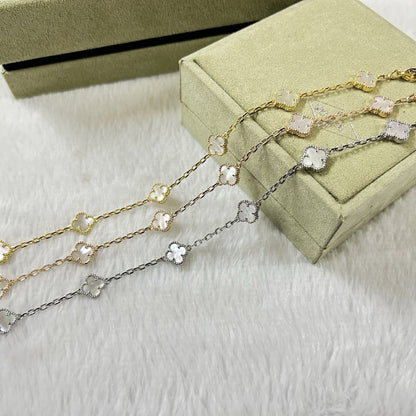 [Spark]CLOVER 6 MOTIF WHITE MOP BRACELET-w