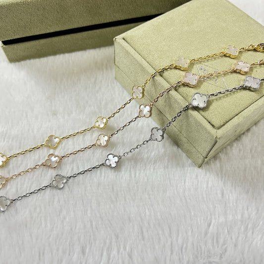 [Spark]CLOVER 6 MOTIF WHITE MOP BRACELET-w
