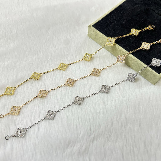 [Spark]CLOVER 6 MOTIF DIAMOND BRACELET