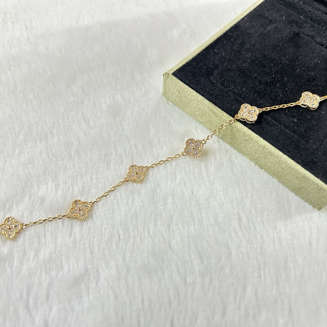 [Spark]CLOVER 6 MOTIF DIAMOND BRACELET