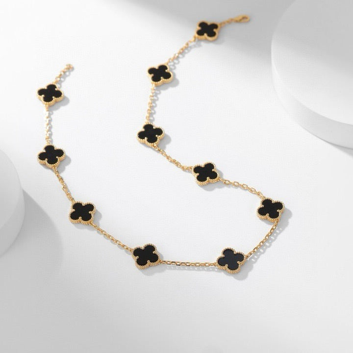[Spark]CLOVER 10 MOTIFS ONYX NECKLACE