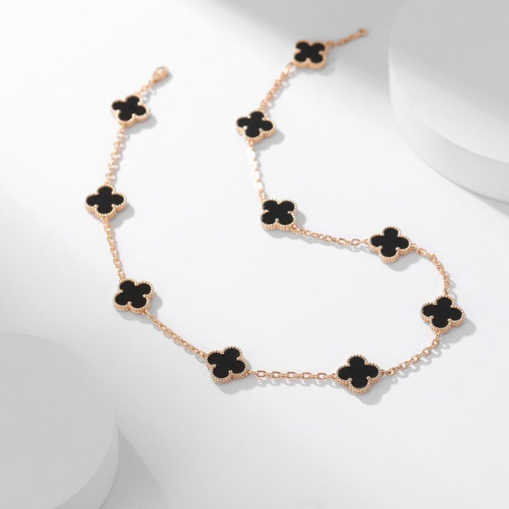 [Spark]CLOVER 10 MOTIFS ONYX NECKLACE