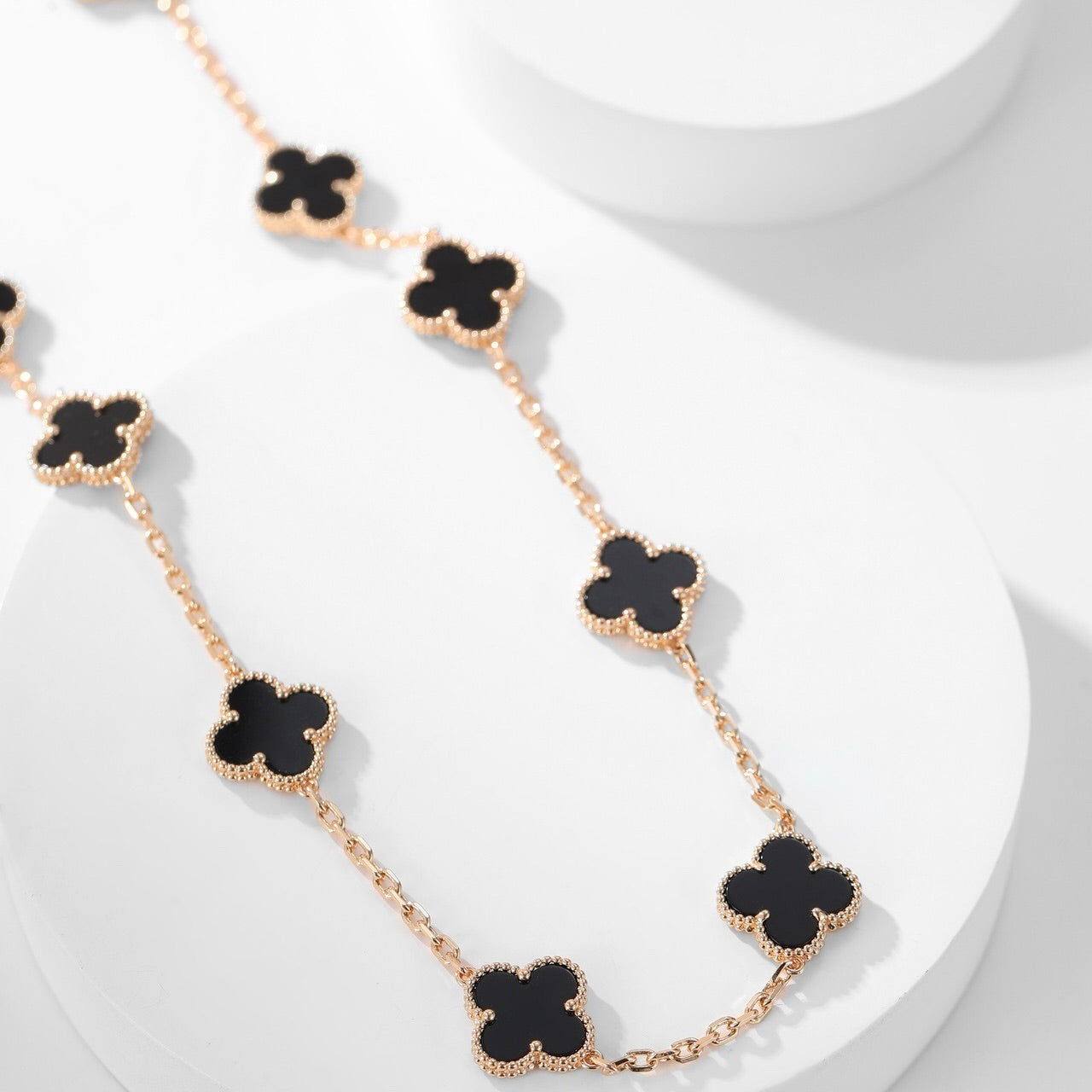 [Spark]CLOVER 10 MOTIFS ONYX NECKLACE