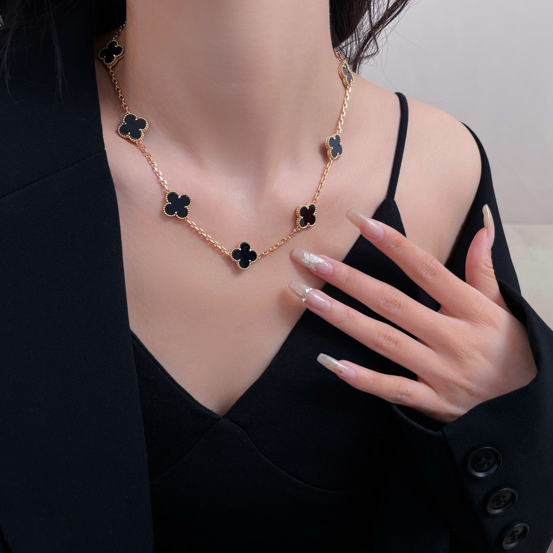 [Spark]CLOVER 10 MOTIFS ONYX NECKLACE