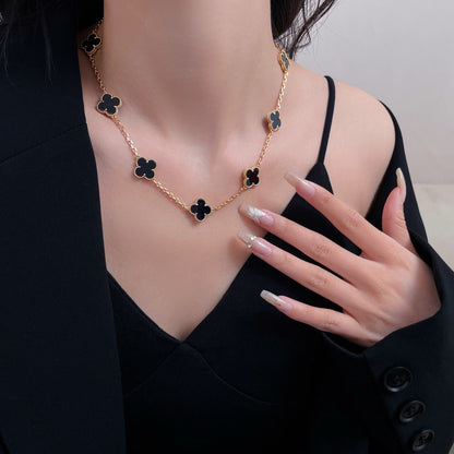[Spark]CLOVER 10 MOTIFS ONYX NECKLACE