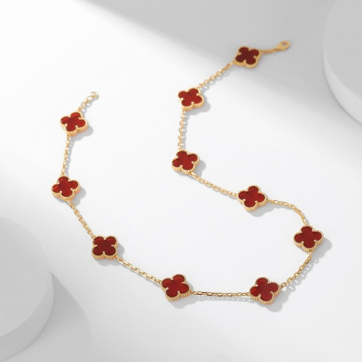 [Spark]CLOVER 10 MOTIFS CARNELIAN NECKLACE