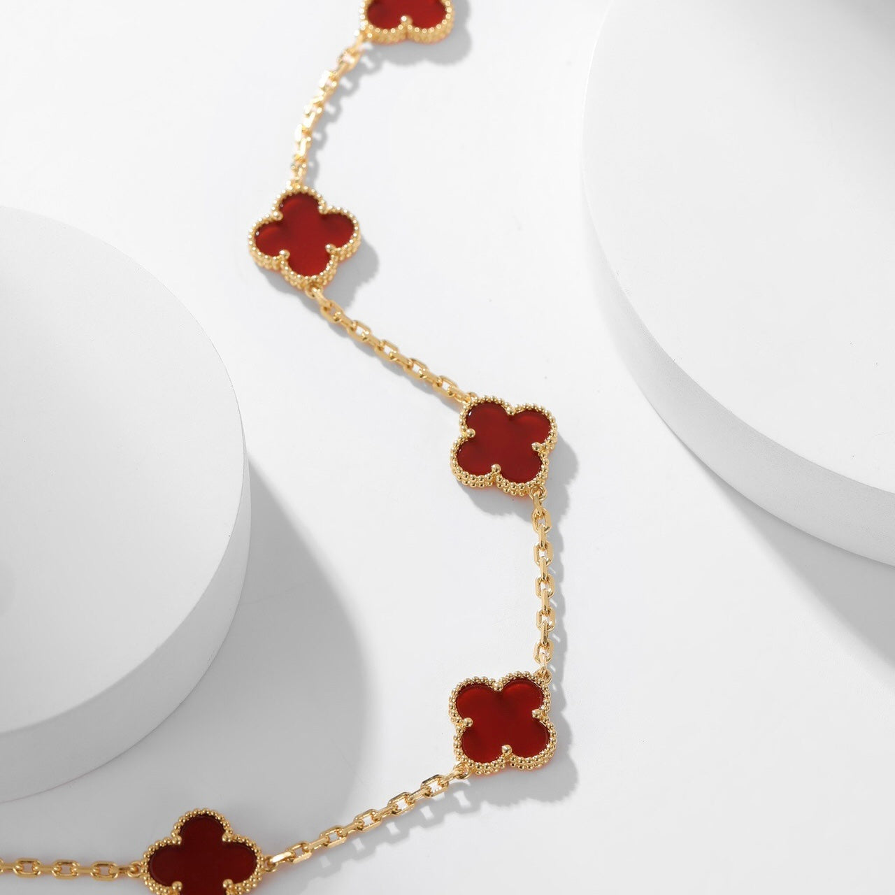 [Spark]CLOVER 10 MOTIFS CARNELIAN NECKLACE