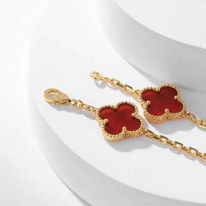 [Spark]CLOVER 10 MOTIFS CARNELIAN NECKLACE