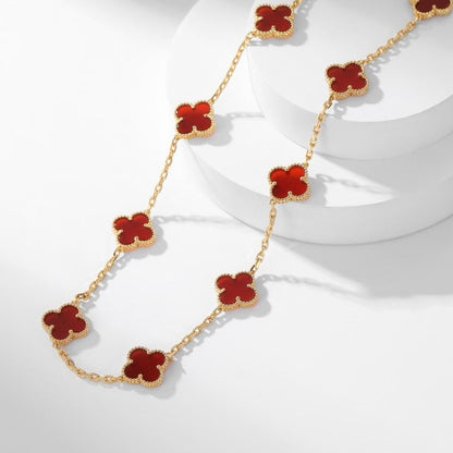 [Spark]CLOVER 10 MOTIFS CARNELIAN NECKLACE