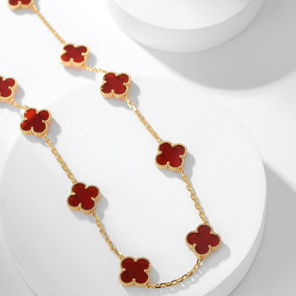 [Spark]CLOVER 10 MOTIFS CARNELIAN NECKLACE
