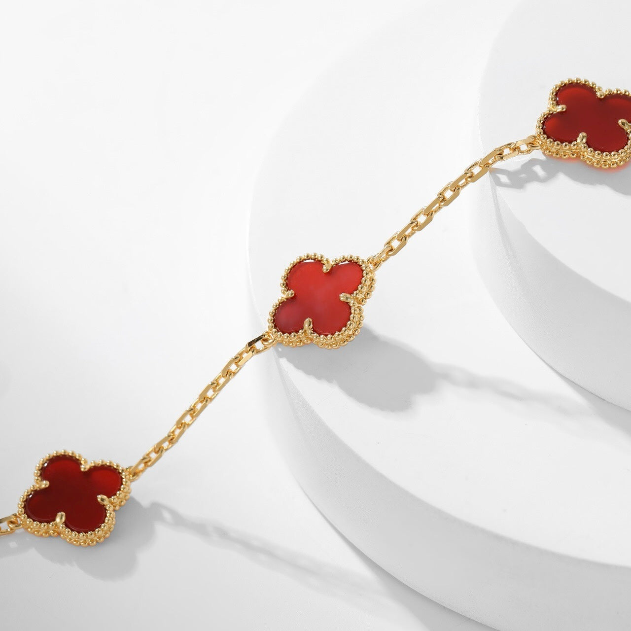 [Spark]CLOVER 10 MOTIFS CARNELIAN NECKLACE