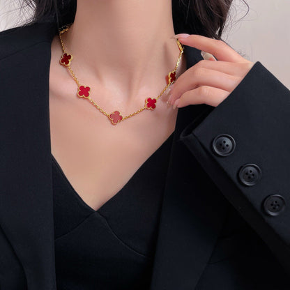 [Spark]CLOVER 10 MOTIFS CARNELIAN NECKLACE