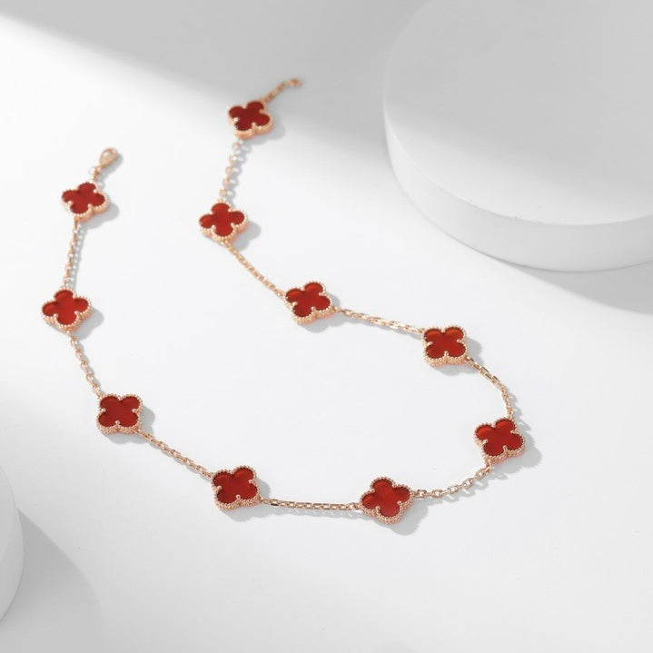 [Spark]CLOVER 10 MOTIFS CARNELIAN NECKLACE