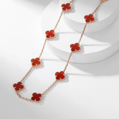 [Spark]CLOVER 10 MOTIFS CARNELIAN NECKLACE