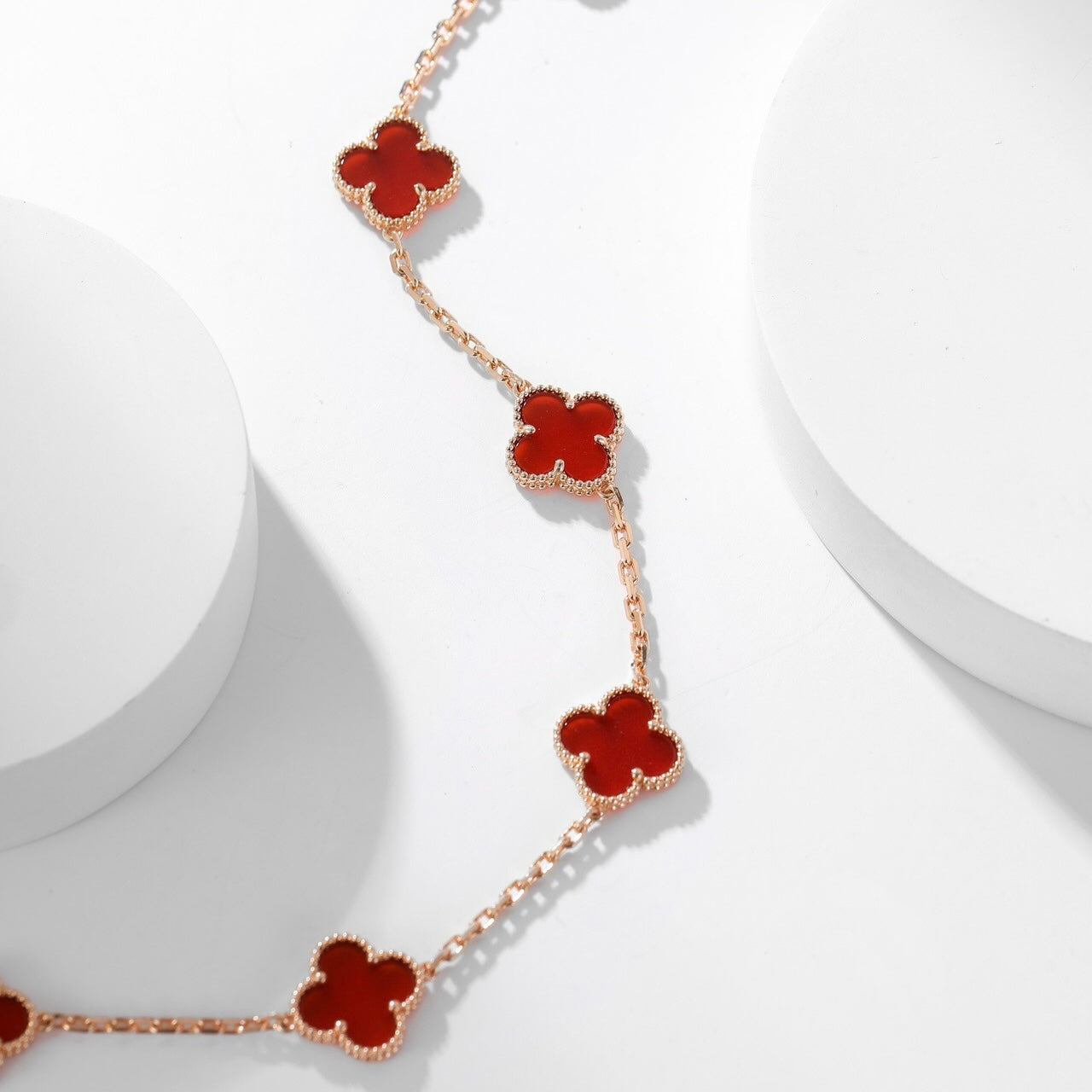 [Spark]CLOVER 10 MOTIFS CARNELIAN NECKLACE