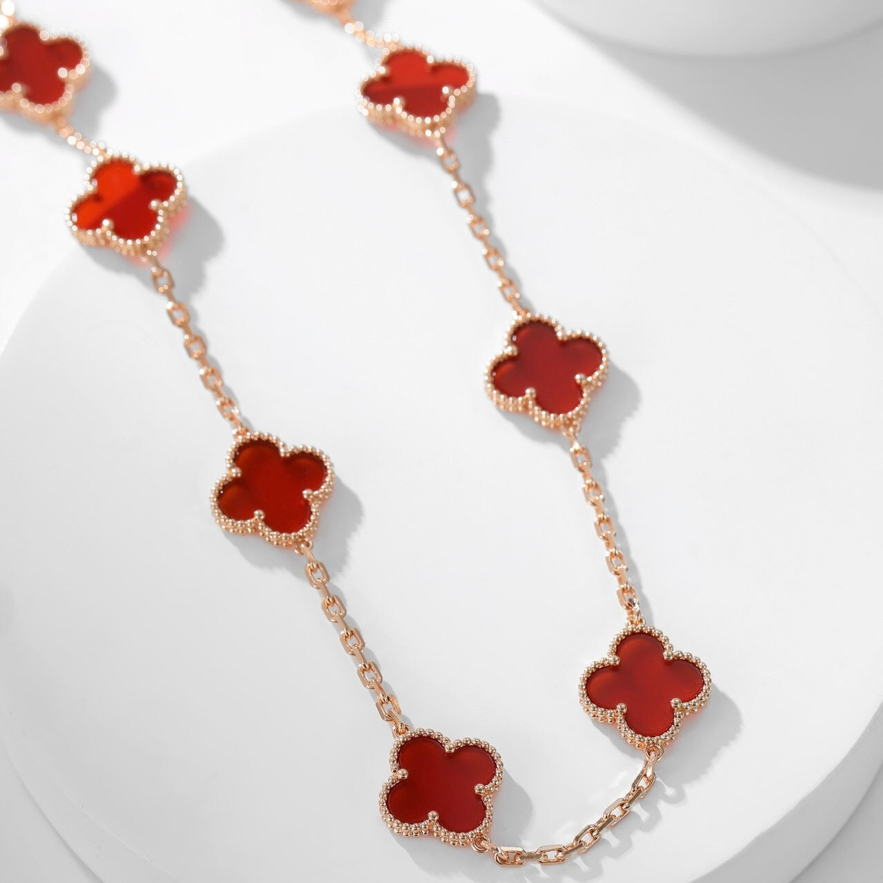 [Spark]CLOVER 10 MOTIFS CARNELIAN NECKLACE