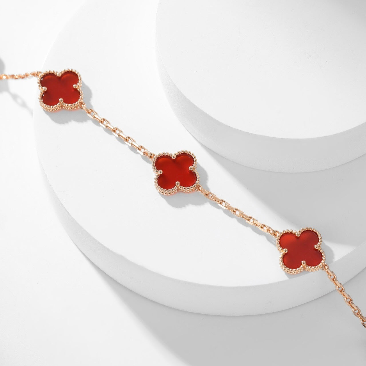 [Spark]CLOVER 10 MOTIFS CARNELIAN NECKLACE